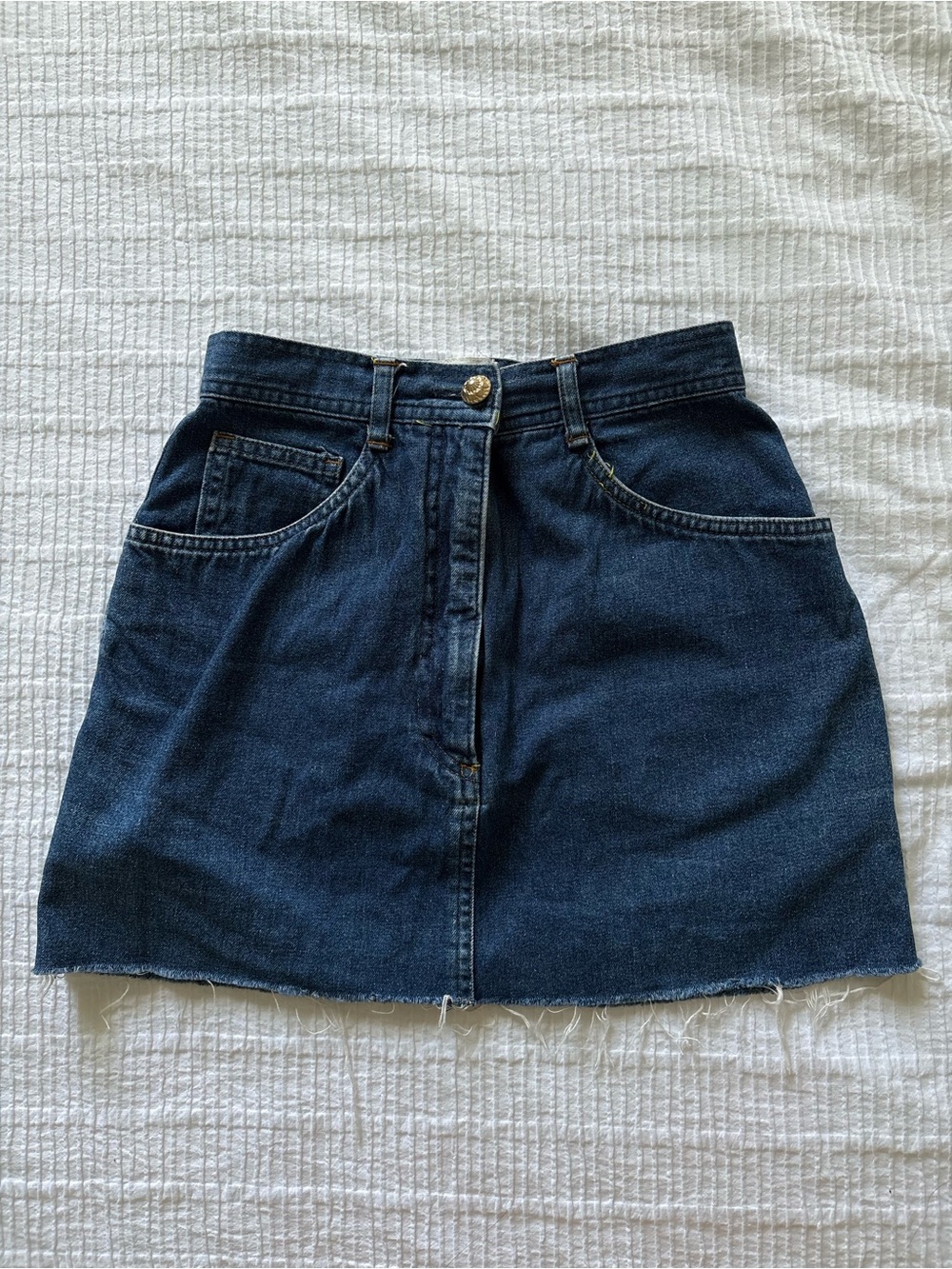 Moschino Dark Blue Denim Mini Skirt